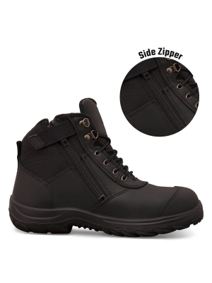 Black Zip Sided Ankle Boot