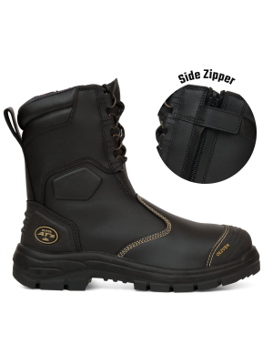 200mm Hi-Leg Black Zip Sided Boot