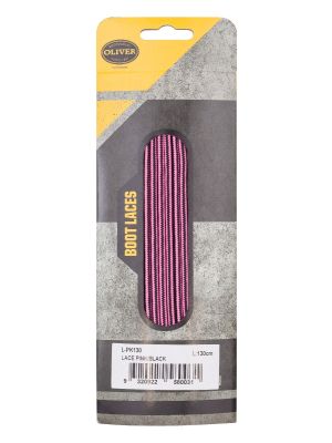 Pink/Black Boot Laces 130cm